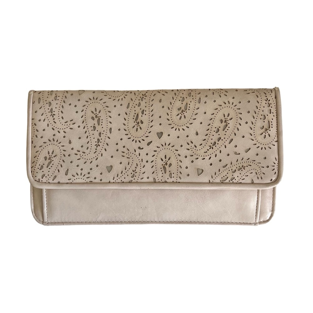 Baby Pink Paisley Print Clutch Purse